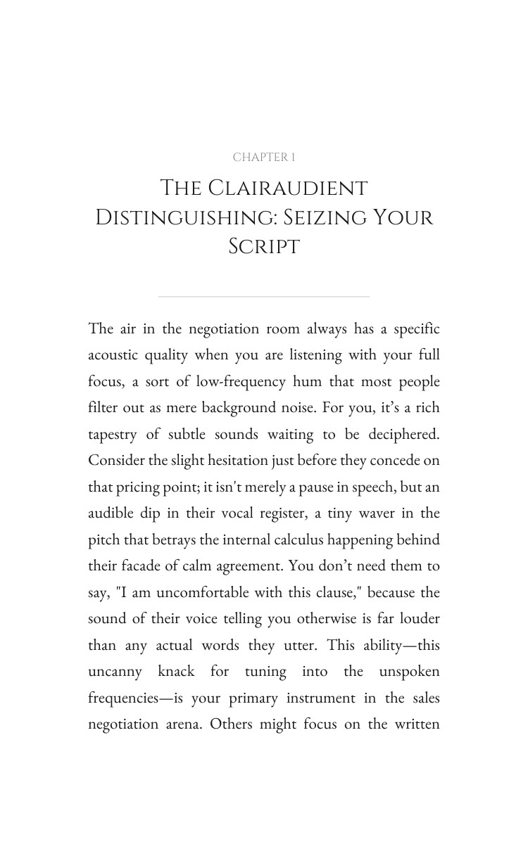 Clairaudient Sales Negotiation Wisdom: Harness Your Mastery interior preview