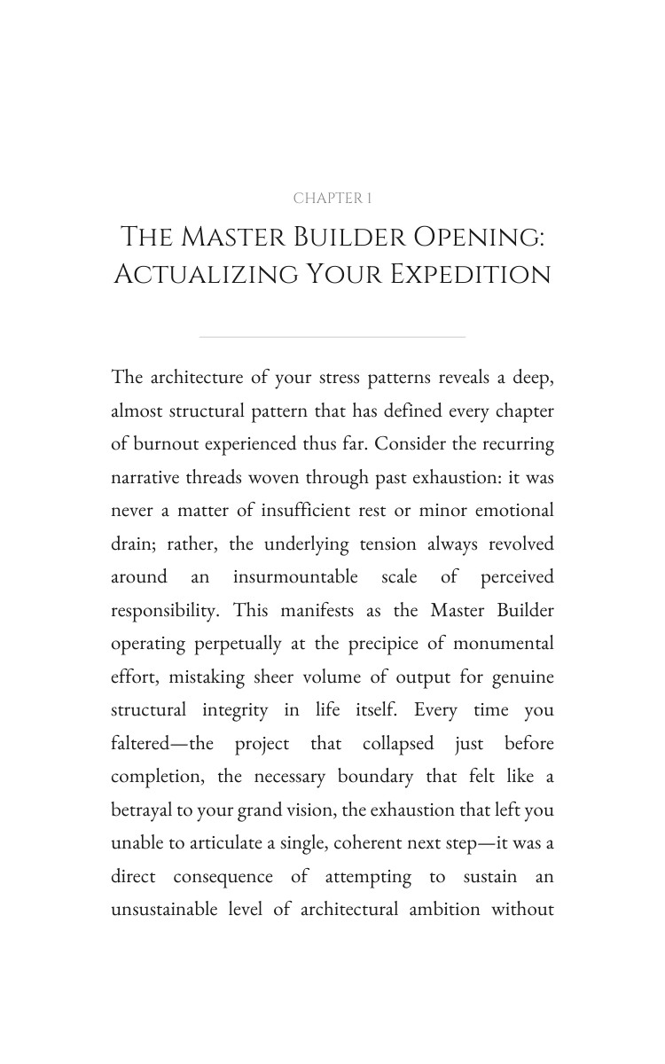 Master Builder Stress Burnout Workbook: Your Voyage Perfected interior preview