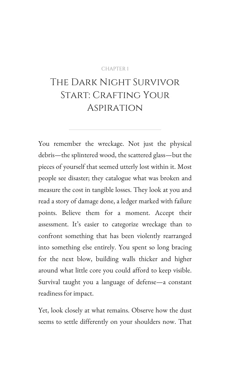 Dark Night Survivor Purpose Mission Method: Your Script Designed interior preview