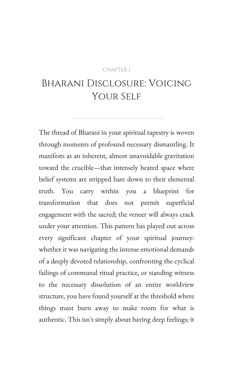 Bharani Spirituality Resource: Architect Your Essence interior preview