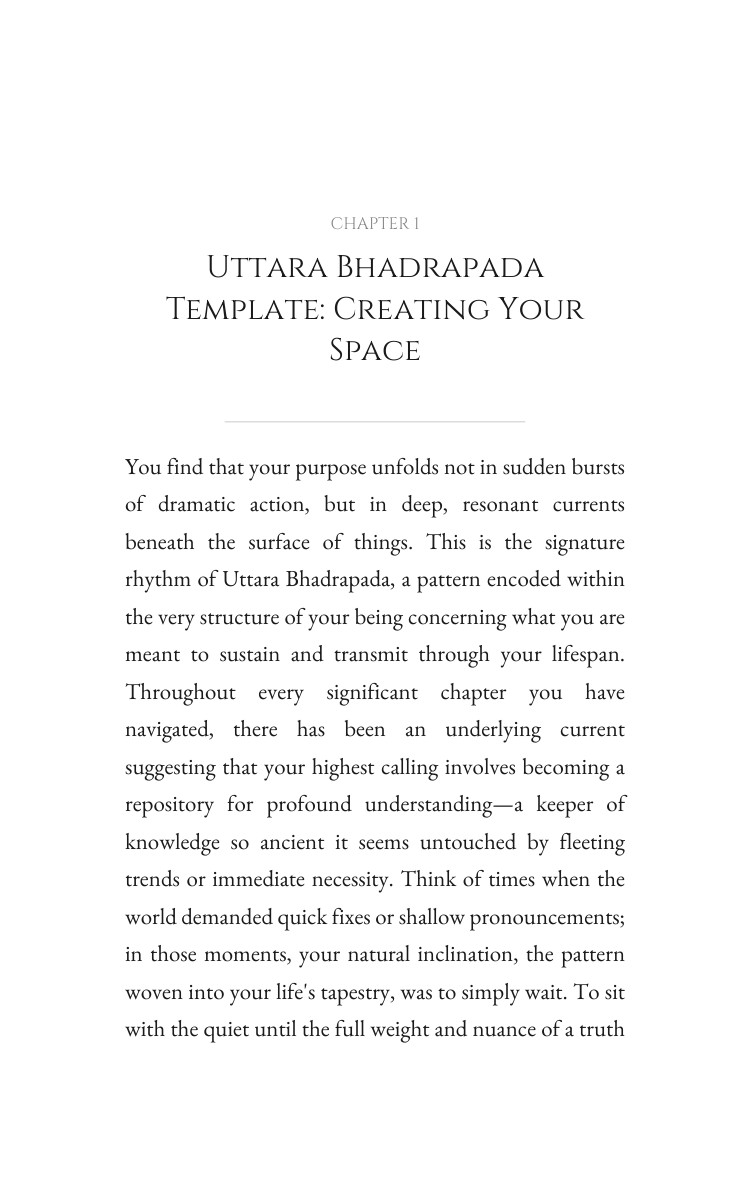 Life Purpose Manual for Uttara Bhadrapada: Ground Your Method interior preview