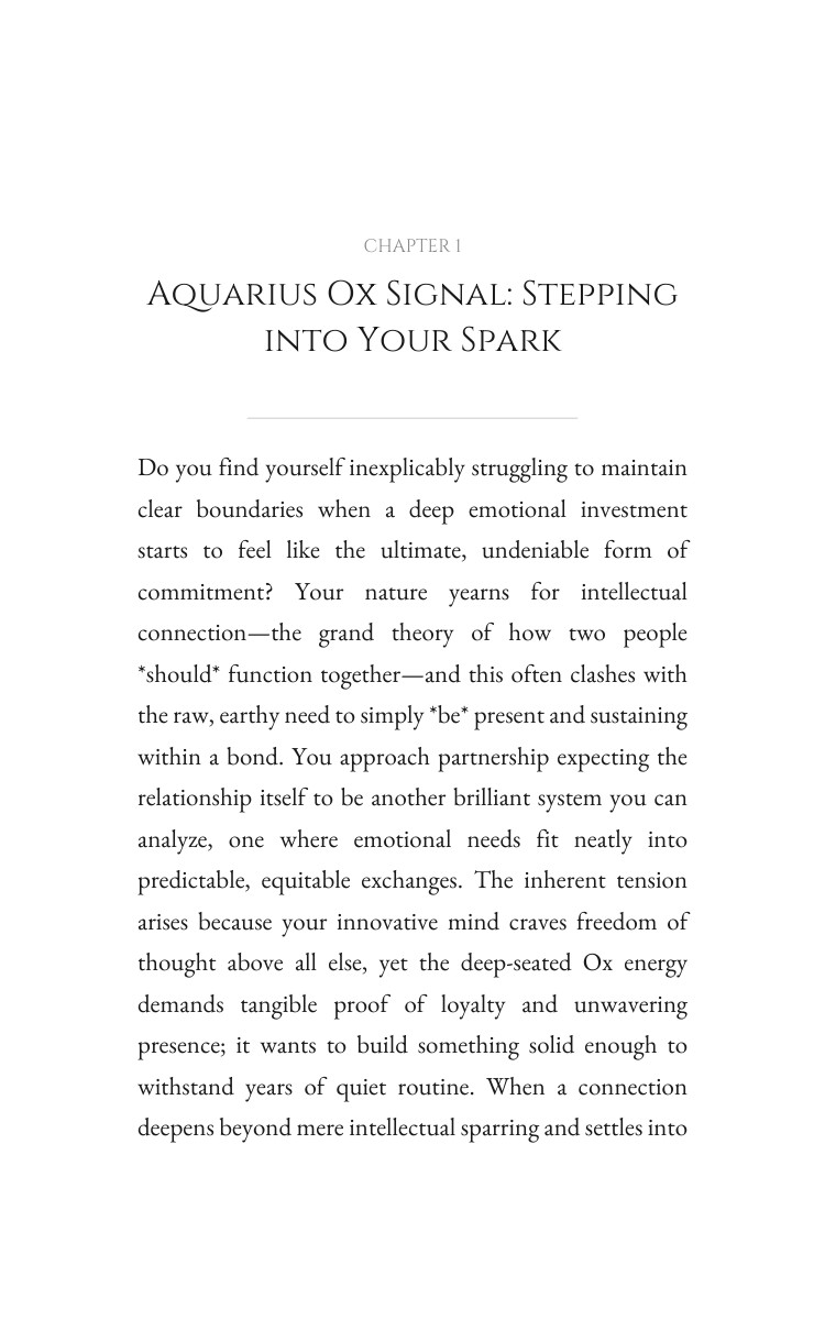 Aquarius Ox Mastery: Love Relationships interior preview