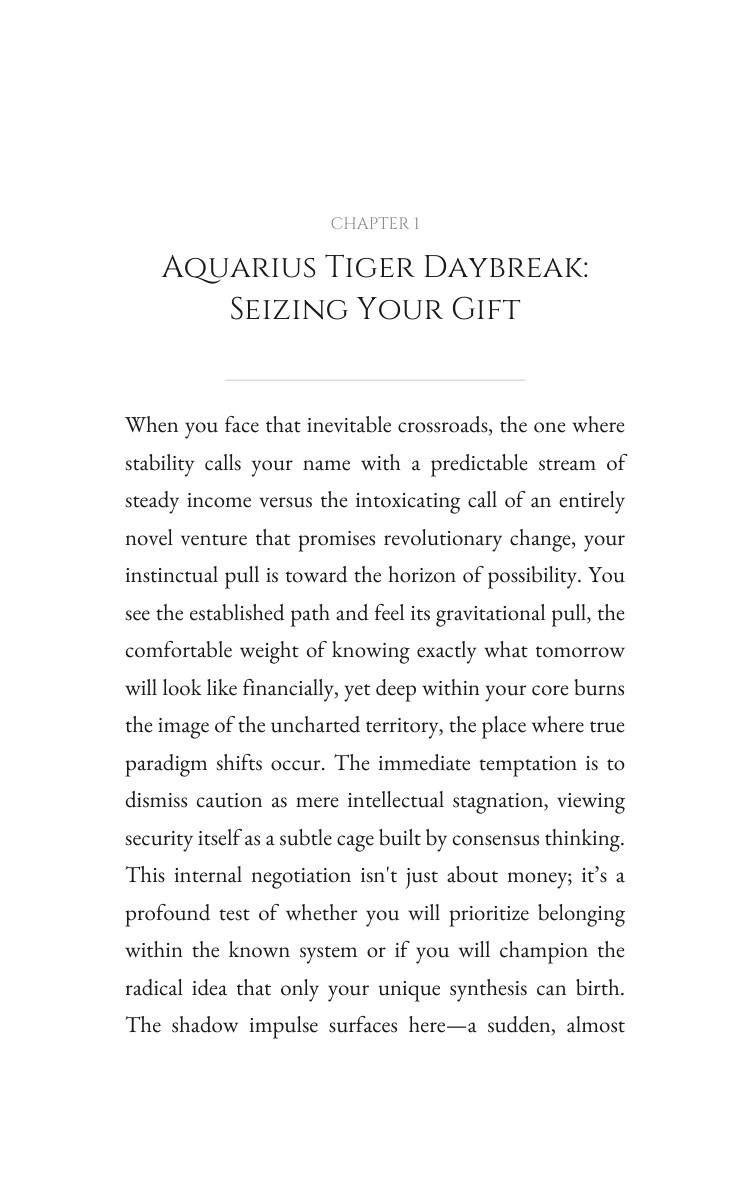 Aquarius Tiger: Career Success Excellence interior preview