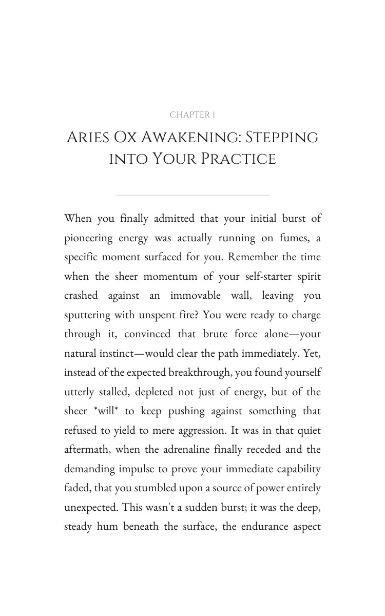 Aries Ox: Personal Growth Realization interior preview