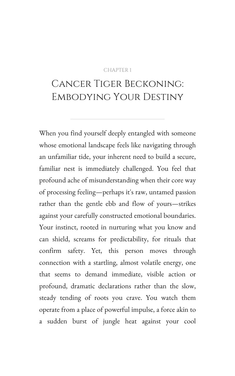 Cancer Tiger Love Relationships Workbook: Sharpen Your Course interior preview