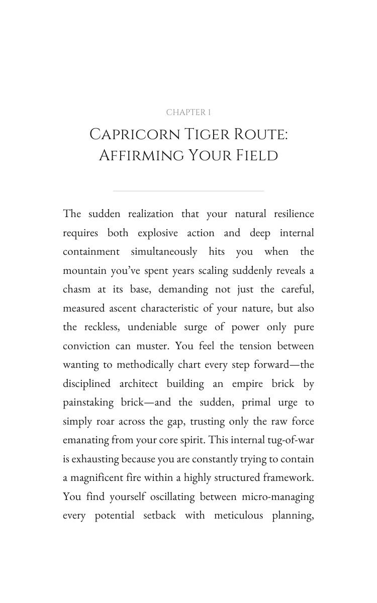 Capricorn Tiger Approach to Personal Growth: Strengthen Your Field interior preview