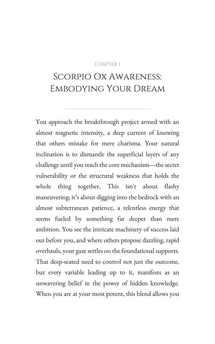 Career Success Code: Scorpio Ox interior preview