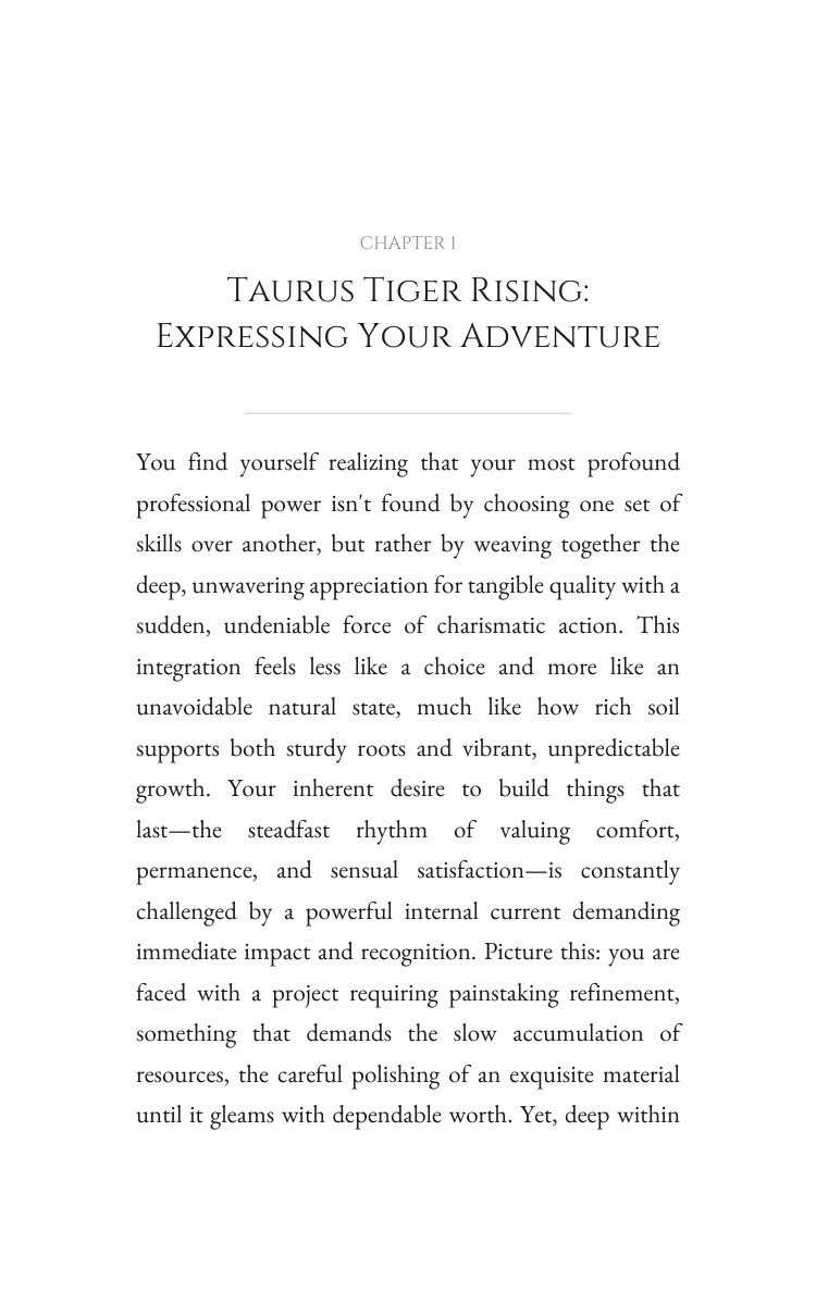 Career Success Strategy: Taurus Tiger interior preview