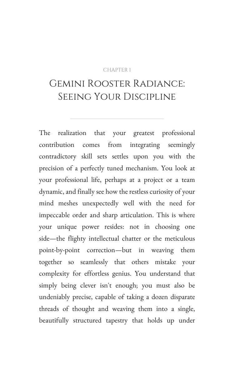 Gemini Rooster Career Success Breakthrough: Focus Your Progress interior preview