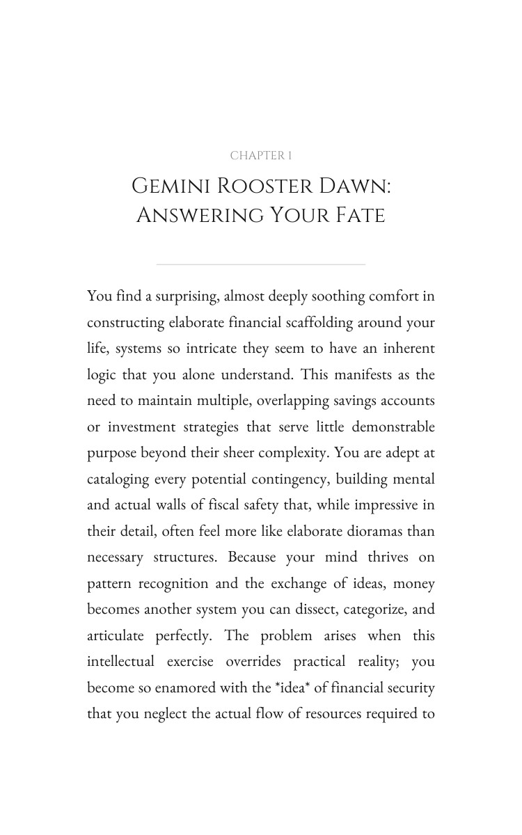 Gemini Rooster: Money Wealth Unlocked interior preview
