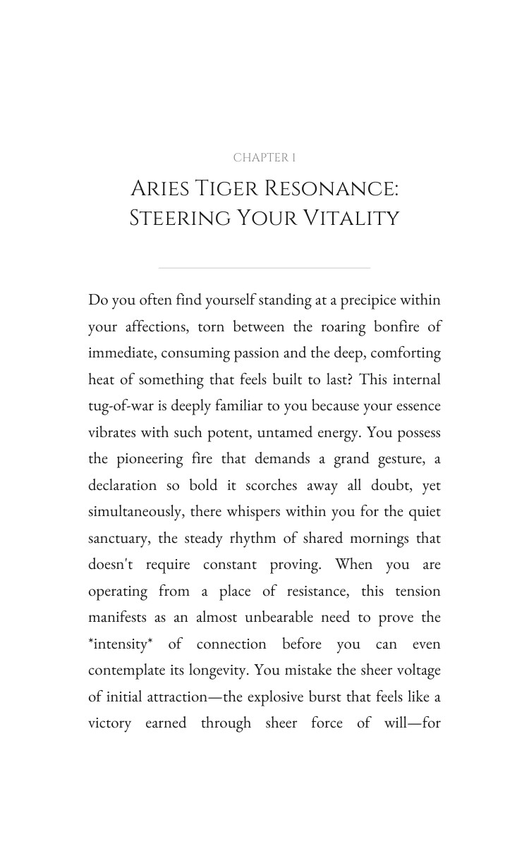 Love Relationships Experience: Aries Tiger interior preview