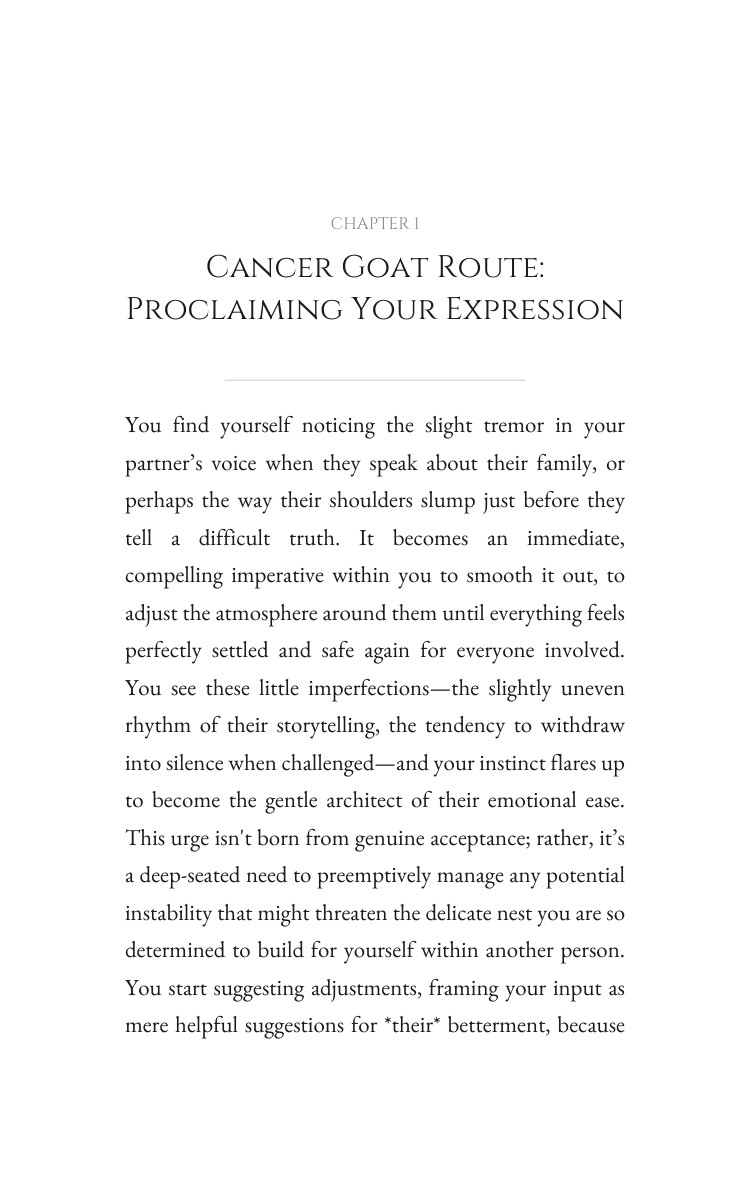 Love Relationships Manual for Cancer Goat: Your Energy Concentrated interior preview