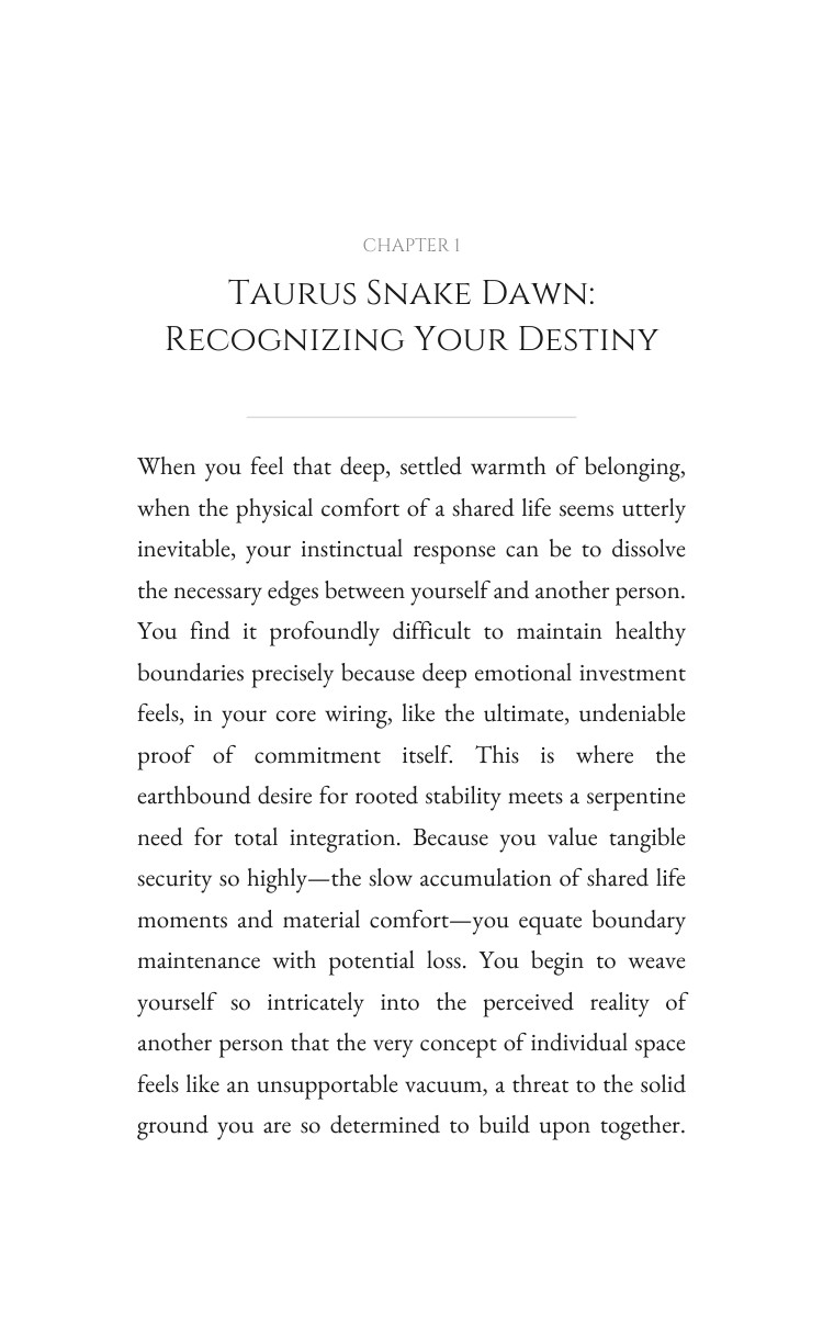 Love Relationships Manual for Taurus Snake: Your Movement Consolidated interior preview