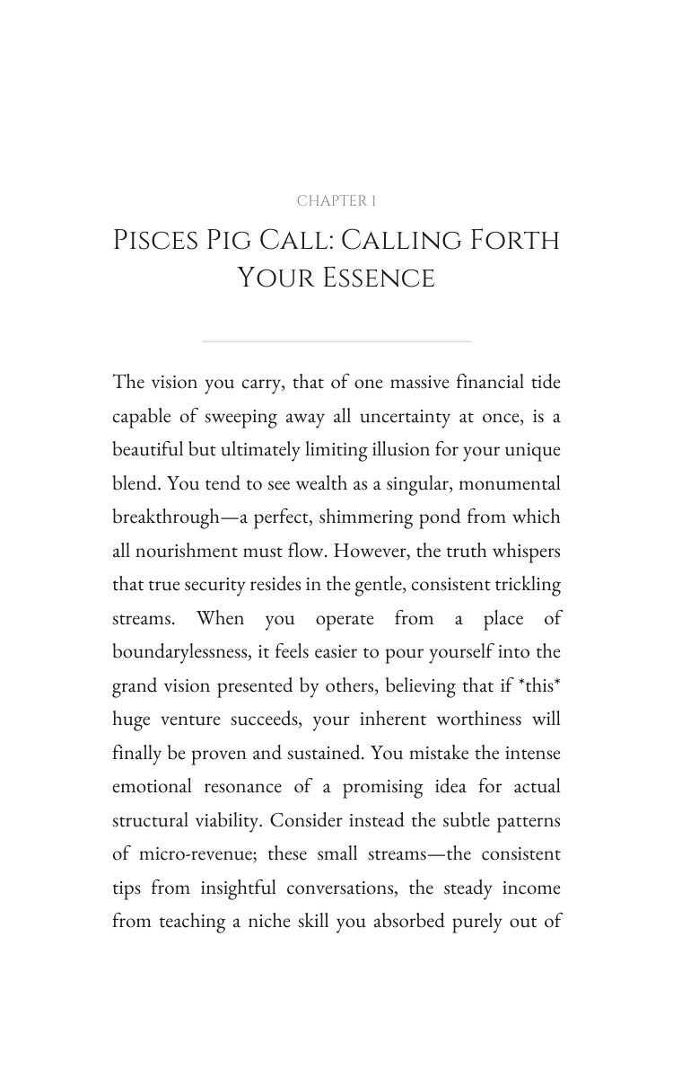 Pisces Pig Money Wealth Compendium: Your Vision Catalyzed interior preview