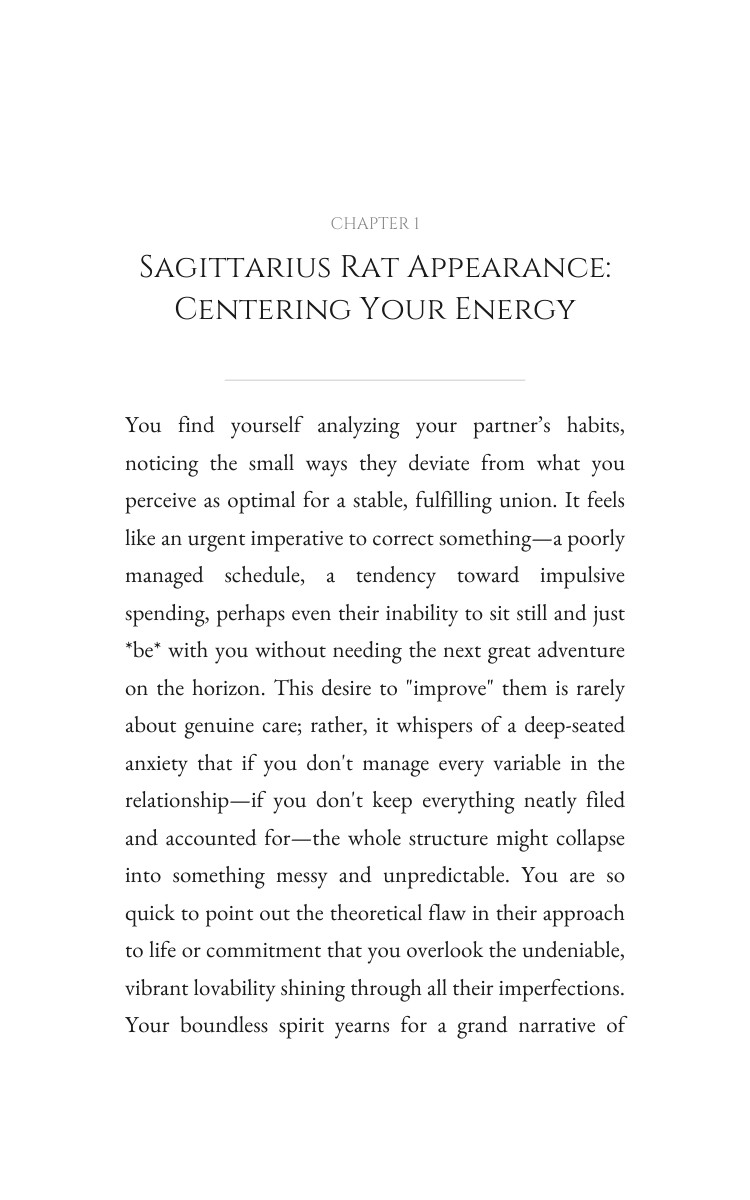 Sagittarius Rat: Love Relationships Evolution interior preview