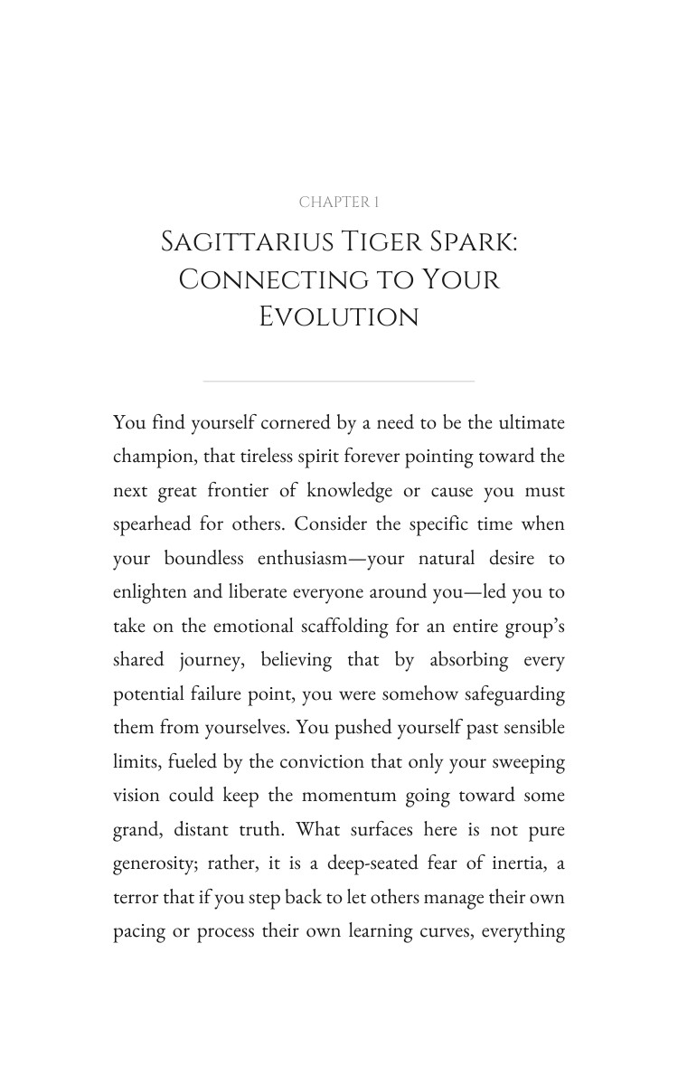 Sagittarius Tiger: Leadership Realization interior preview