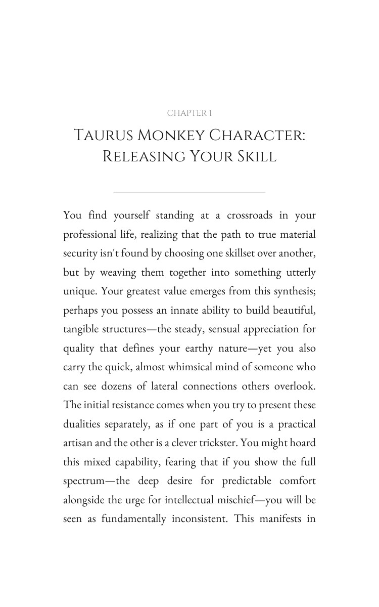 Taurus Monkey Career Success Guide: Vitalize Your Spirit interior preview