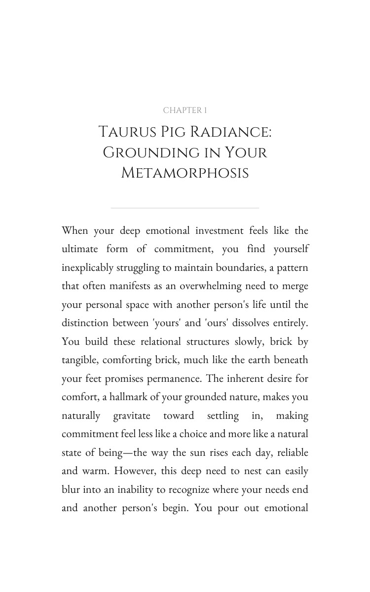 Taurus Pig: Love Relationships Transformation interior preview