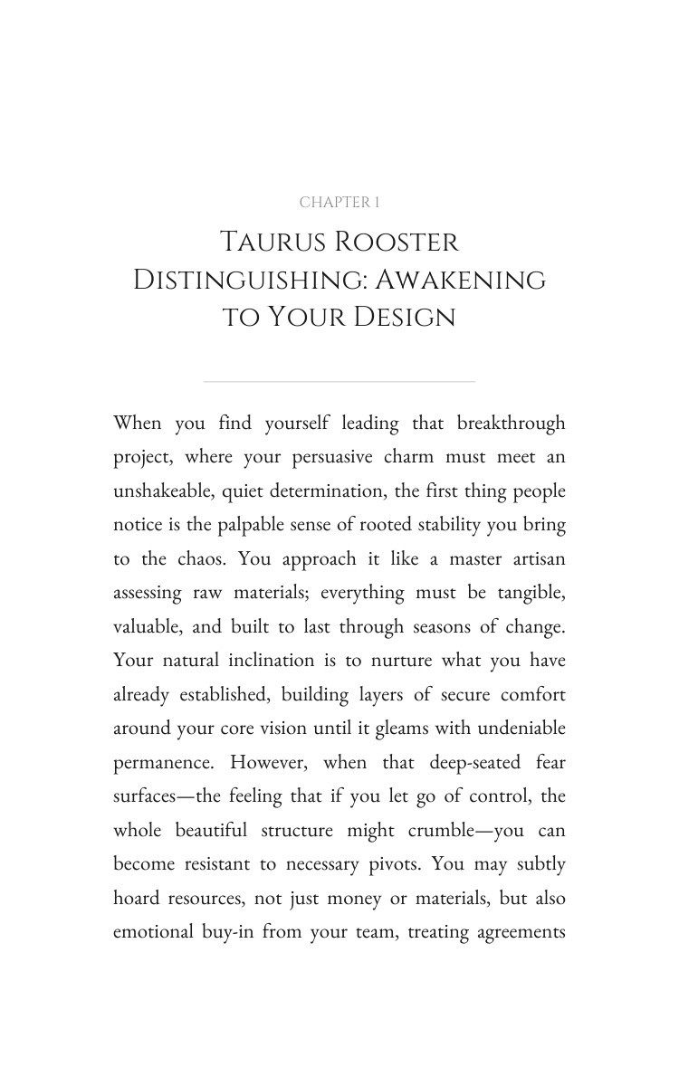 Taurus Rooster Career Success Reference: Your Spirit Balanced interior preview